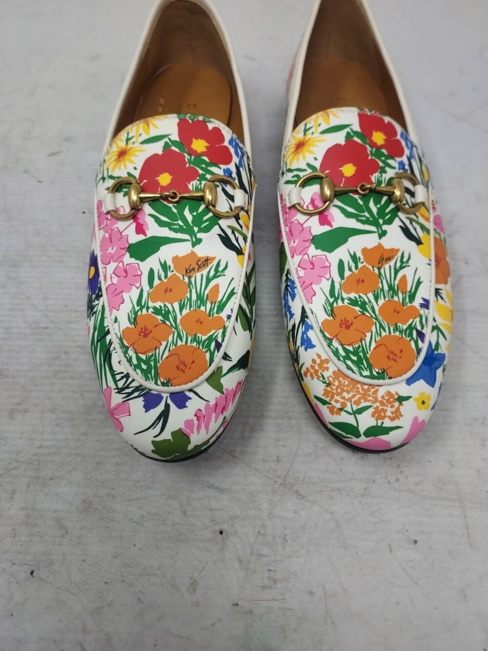 Gucci X KEN SCOTT Jordaan Floral White Horsebit Loafer Shoe - Picture 7 of 11